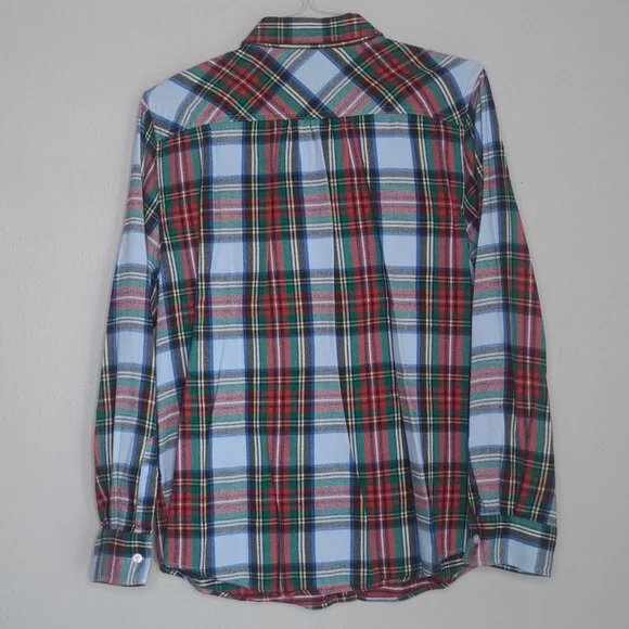 Land’s End Flannel Button-down Shirt Women's Sz 14 Large Plaid Long Slveeve - Picture 5 of 16